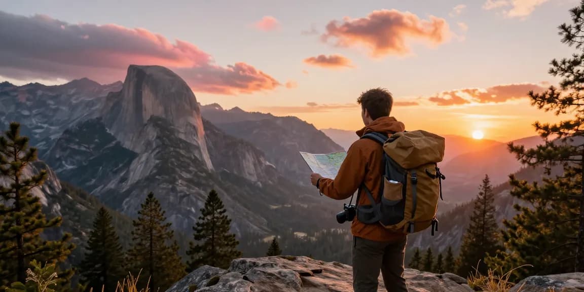Discover breathtaking views at thatmountainlife.com with our adventurous traveler at sunset.