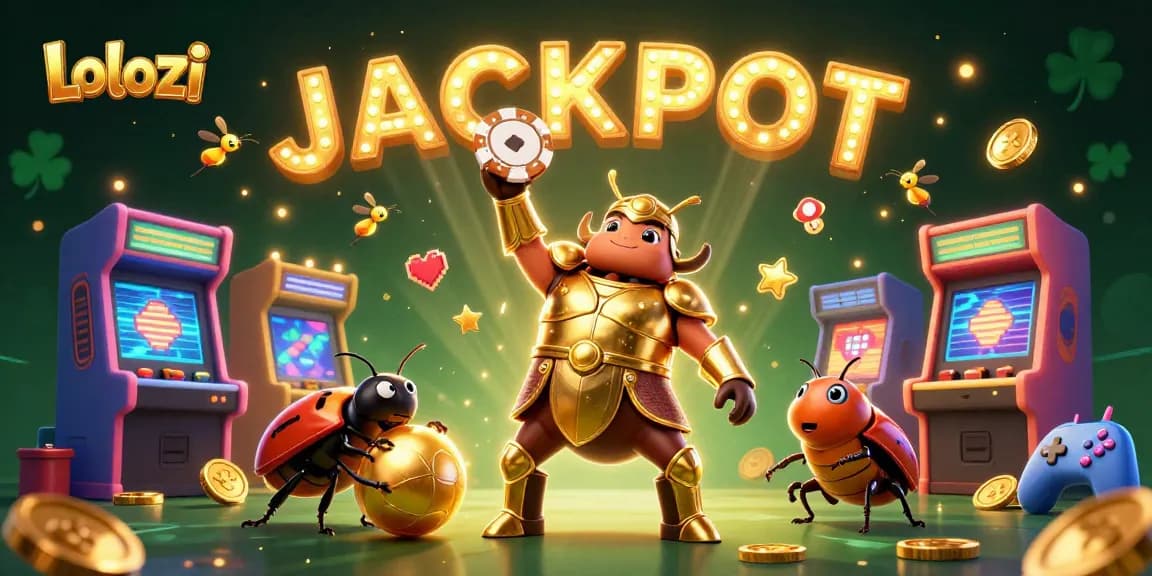 Lolozi brings exhilarating gaming fun with a victorious beetle and dazzling jackpot display.