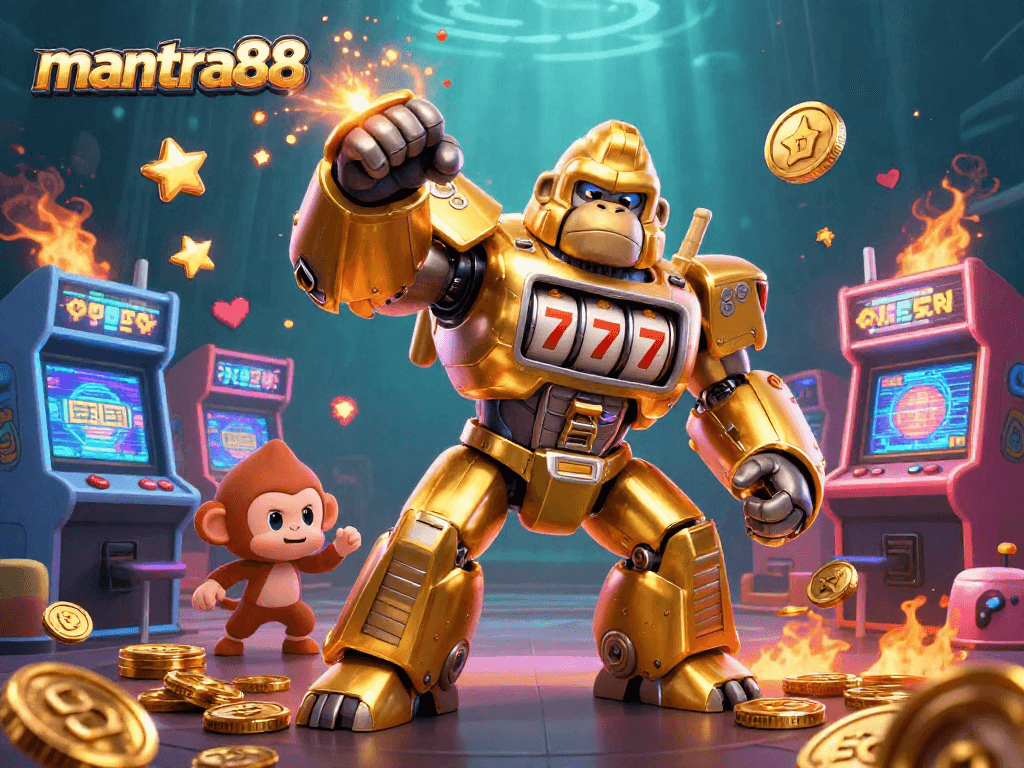 Experience exciting gaming action at mantra88 with vibrant 3D characters and dynamic casino elements.