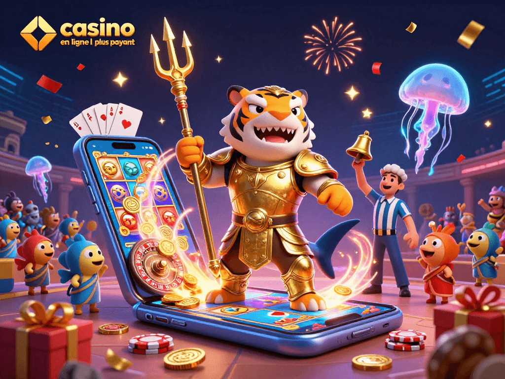 Le casino en ligne le plus payant avec un requin tigre et une scène de jeux en 3D animés.