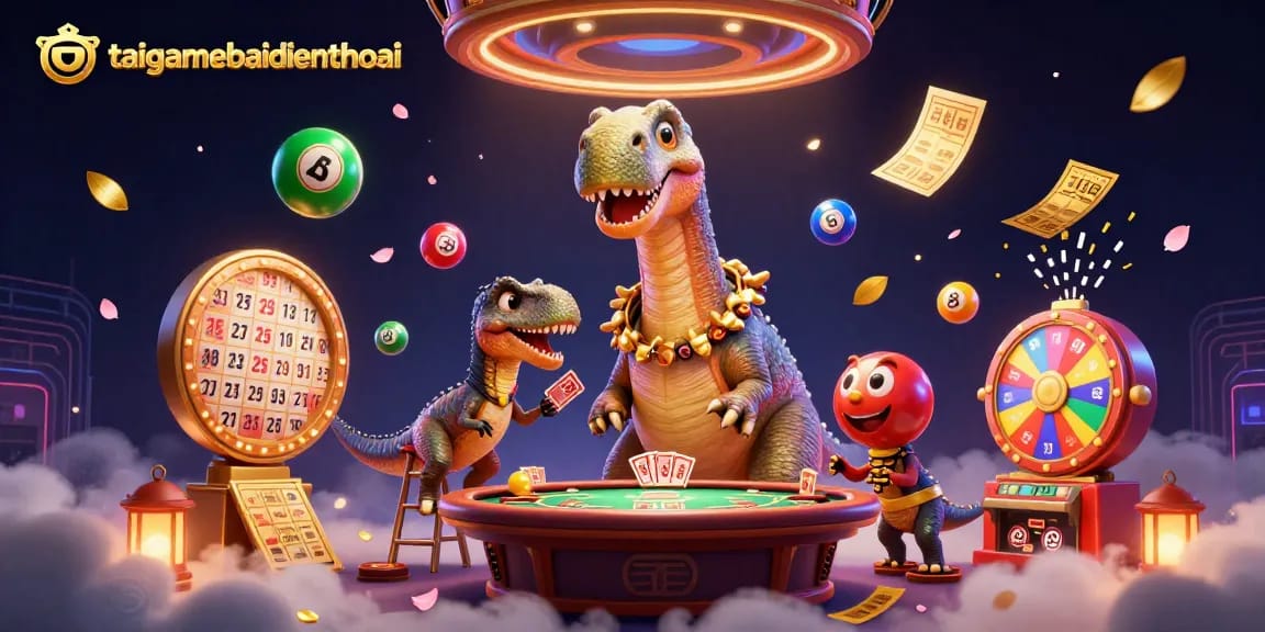 Engage with taigamebaidienthoai by enjoying a vibrant 3D casino-themed scene featuring a dynamic gambling atmosphere.