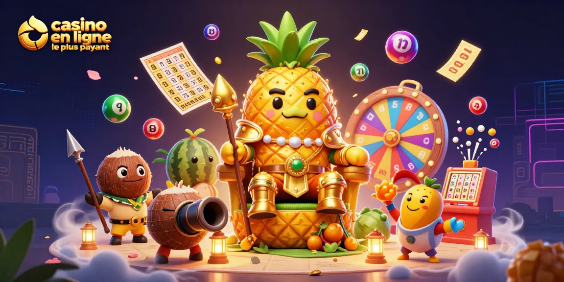 Profitez du "casino en ligne le plus payant" avec des personnages colorés et des éléments de jeu dynamiques dans un décor vibrant.