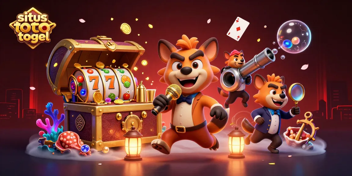 Experience situs toto togel excitement as hyenas entertain in a vibrant 3D casino scene.
