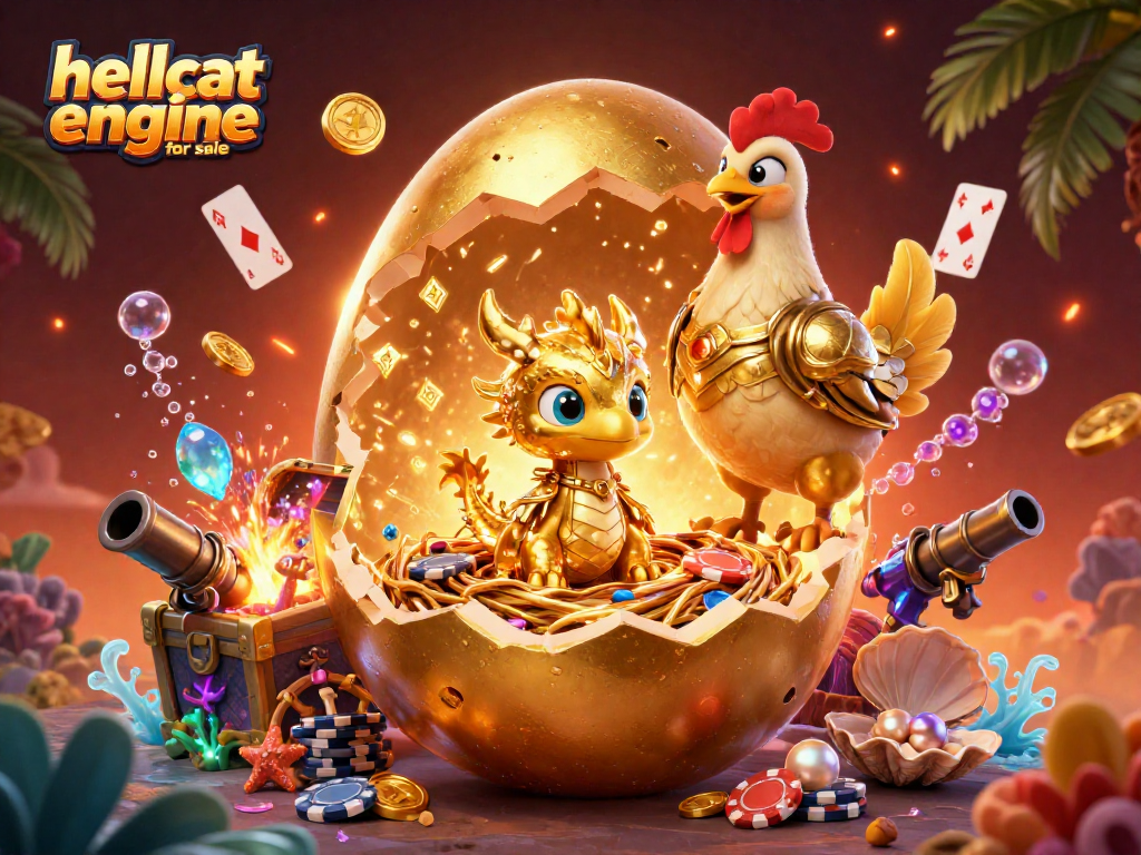 Experience the thrill of winning with the hellcat engine for sale amid dynamic casino elements and golden treasures.