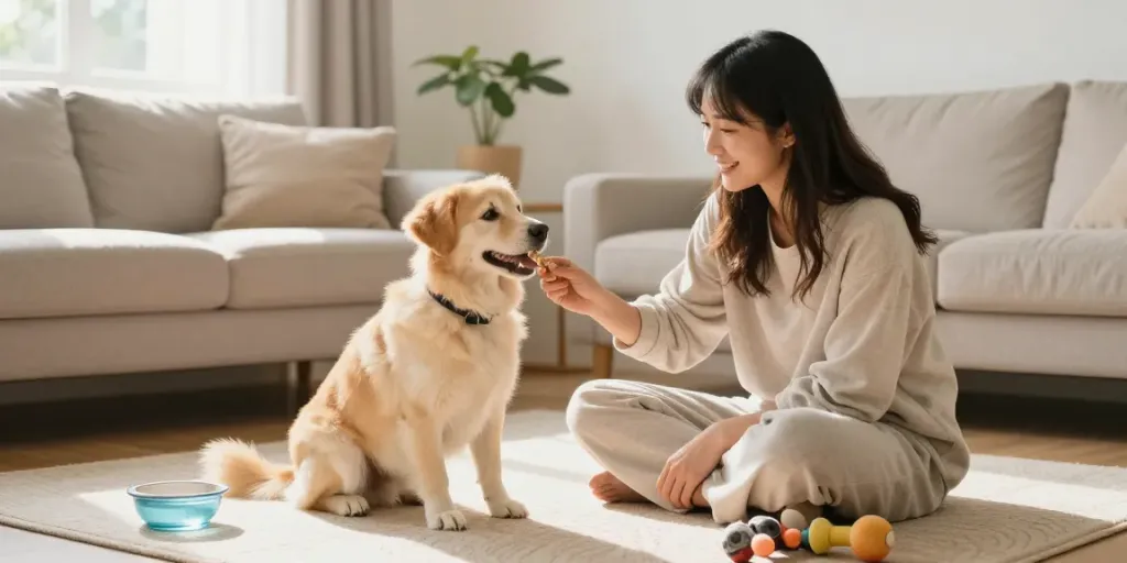 Calming Dog Treats enhance relaxation for pets in a cozy home.