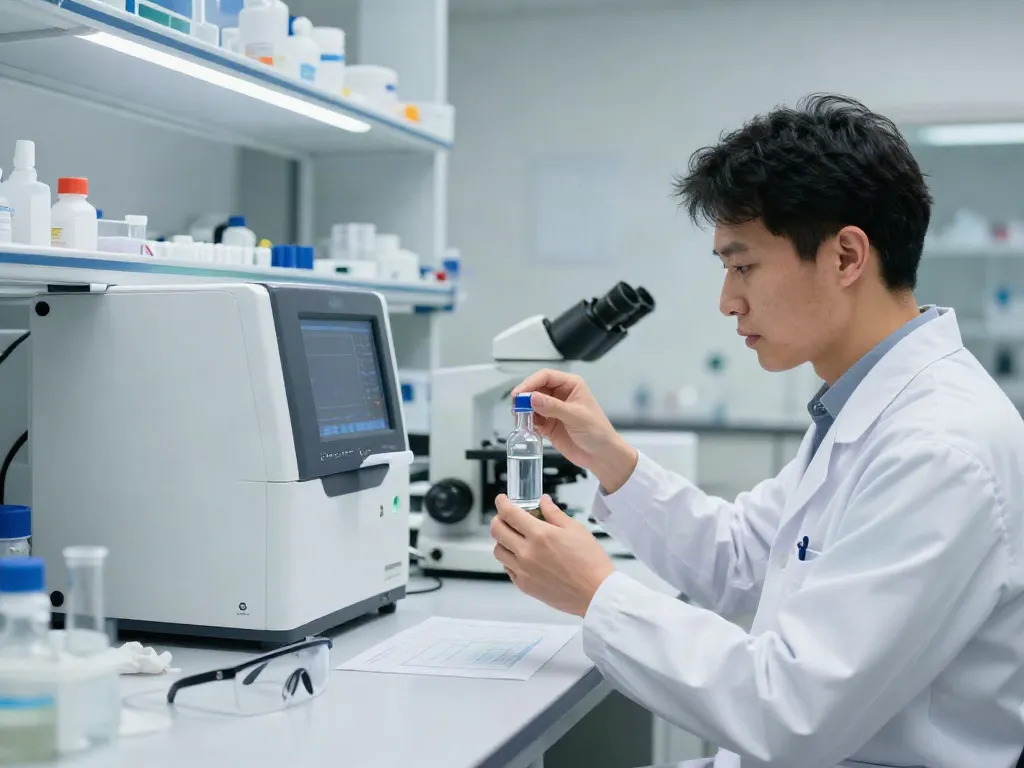 Bacteriostatic water Canada used by researchers in a professional lab environment with precision instruments.