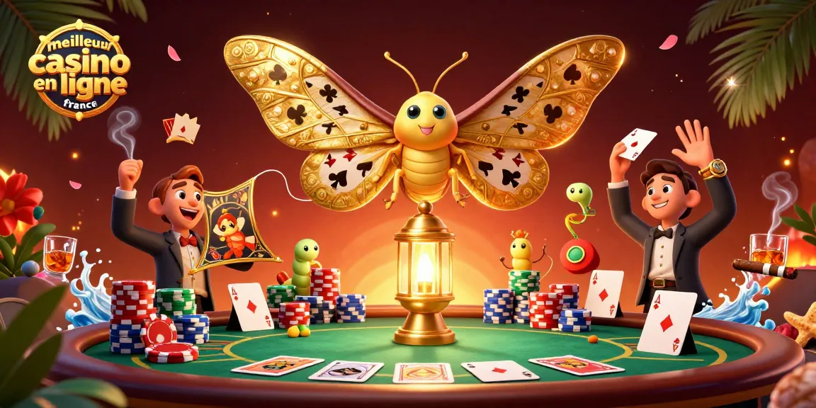Le meilleur casino en ligne France avec un papillon atlas 3D vibrant et des éléments de poker