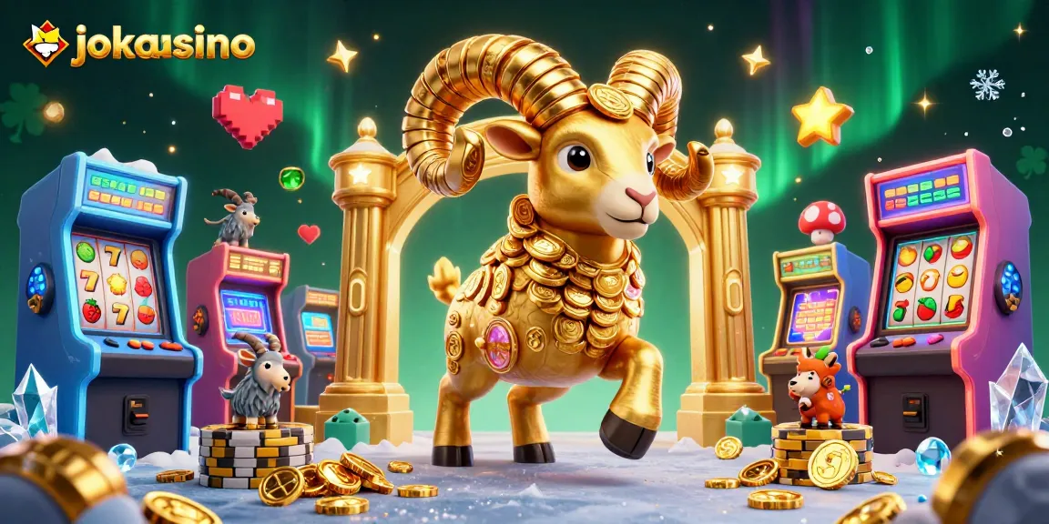 Experience thrilling fun at jokacasino with an exhilarating 3D cartoon ram charging through a vibrant casino scene.