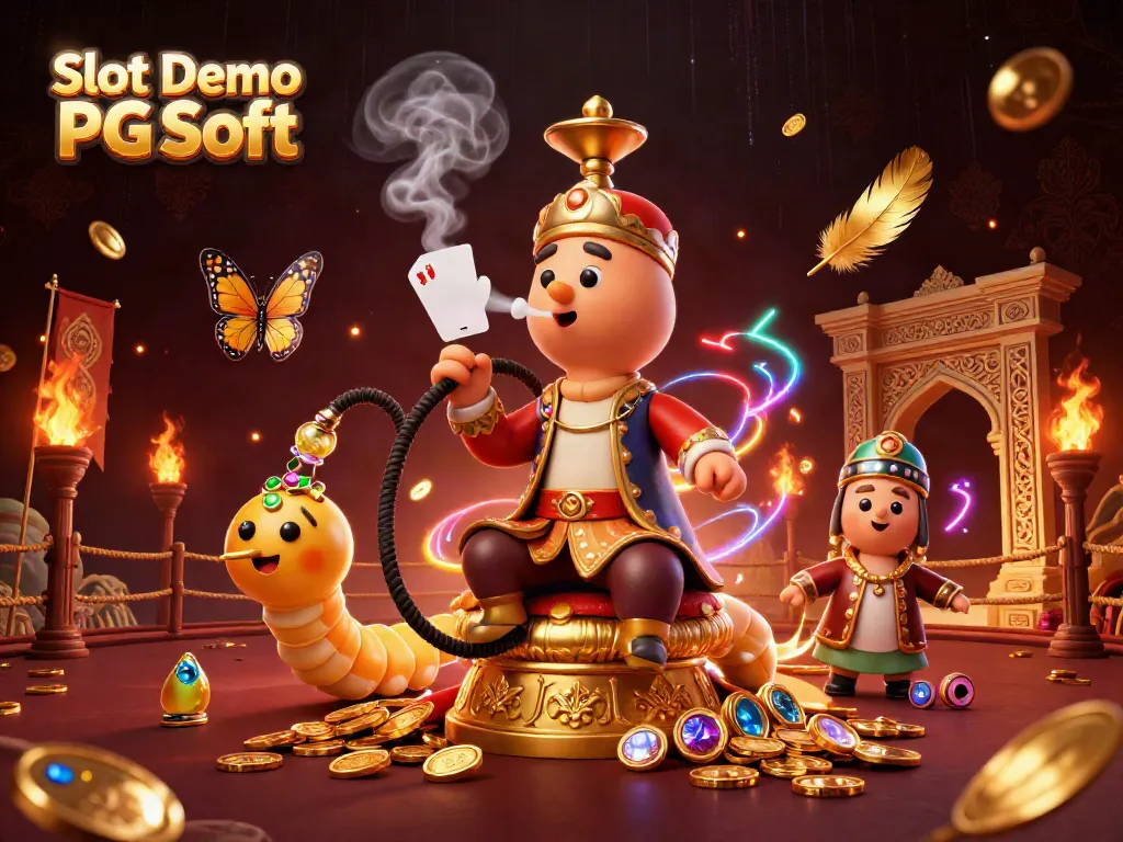 Experience Slot Demo PG Soft gameplay in a vibrant 3D cartoon scene filled with festive elements.