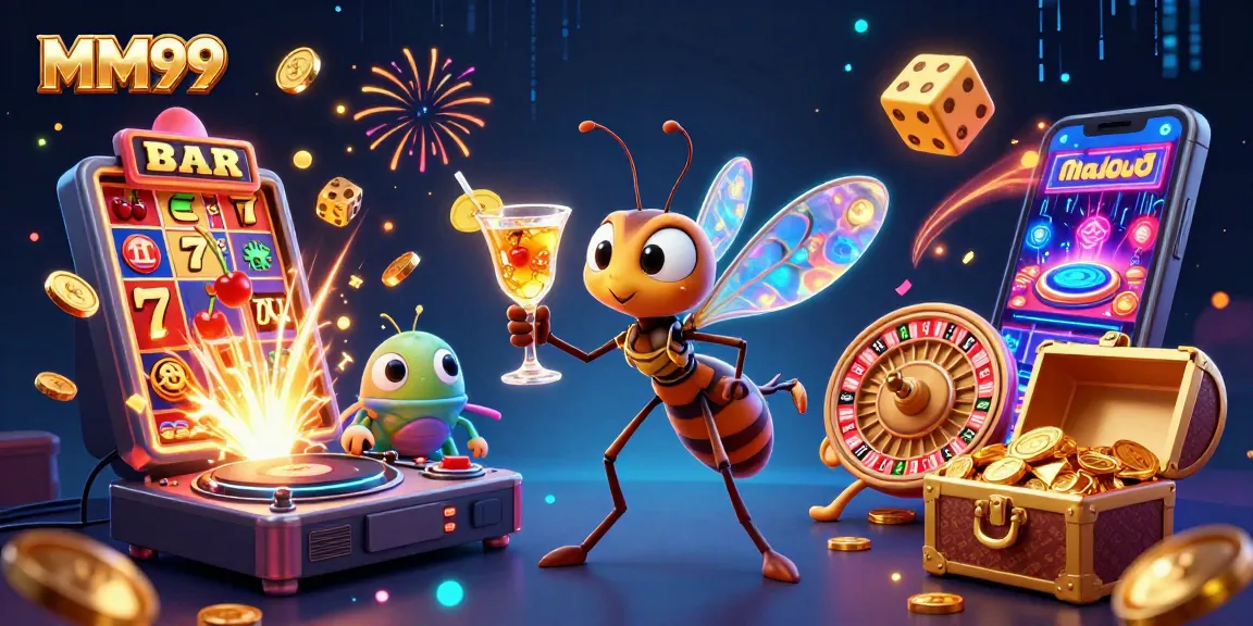 Experience the excitement of MM99 casino with vibrant characters and thrilling jackpot moments.