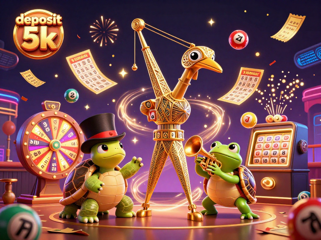 Experience the excitement of deposit 5k with lively characters and dynamic casino elements in this vibrant illustration.