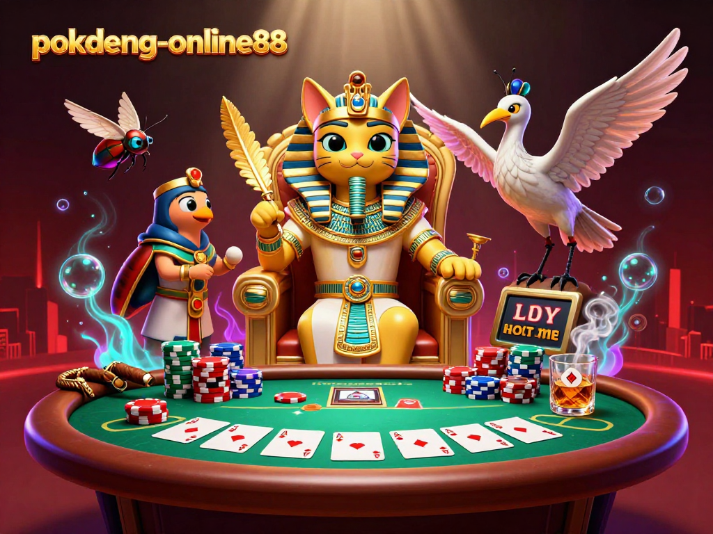 Experience the thrills of pokdeng-online88 with a dynamic illustration showcasing gameplay excitement.