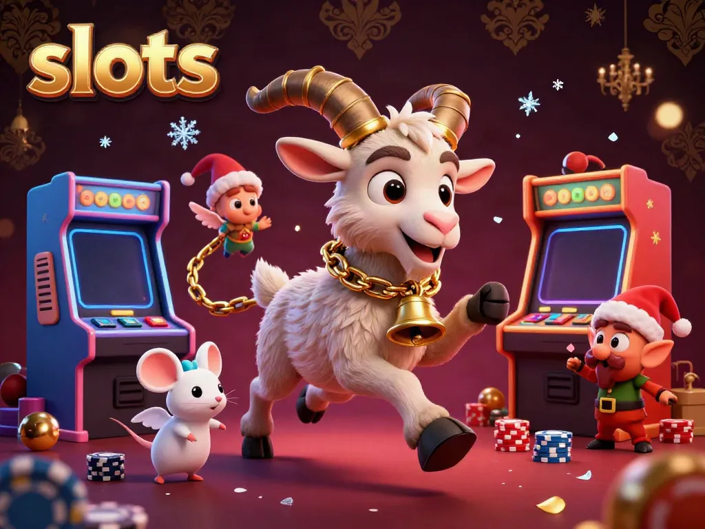 Experience thrilling colorful slots amidst a spooky casino scene with 3D characters and vibrant game elements.