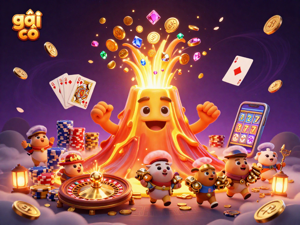 Experience excitement with the golden volcano and treasure as part of gái gọi casino adventures.