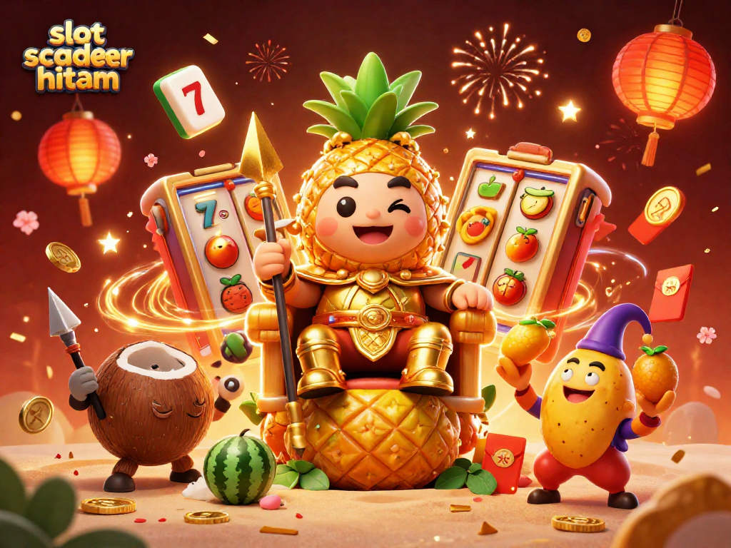 Spin the reels with slot scatter hitam while enjoying vibrant casino action and festive decorations.