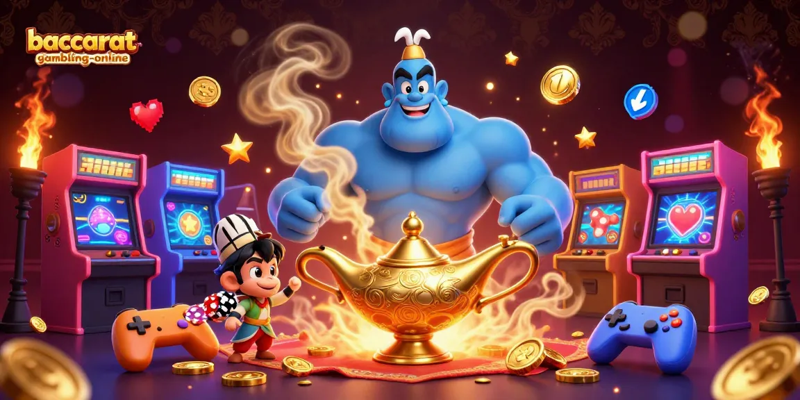 Engage in intense baccarat gameplay at baccarat-gambling-online among colorful 3D casino elements.