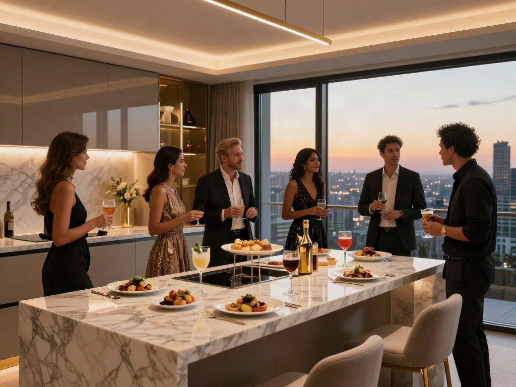 LUXURY111 adalah acara makan malam malam yang elegan dengan hidangan premium di penthouse modern.