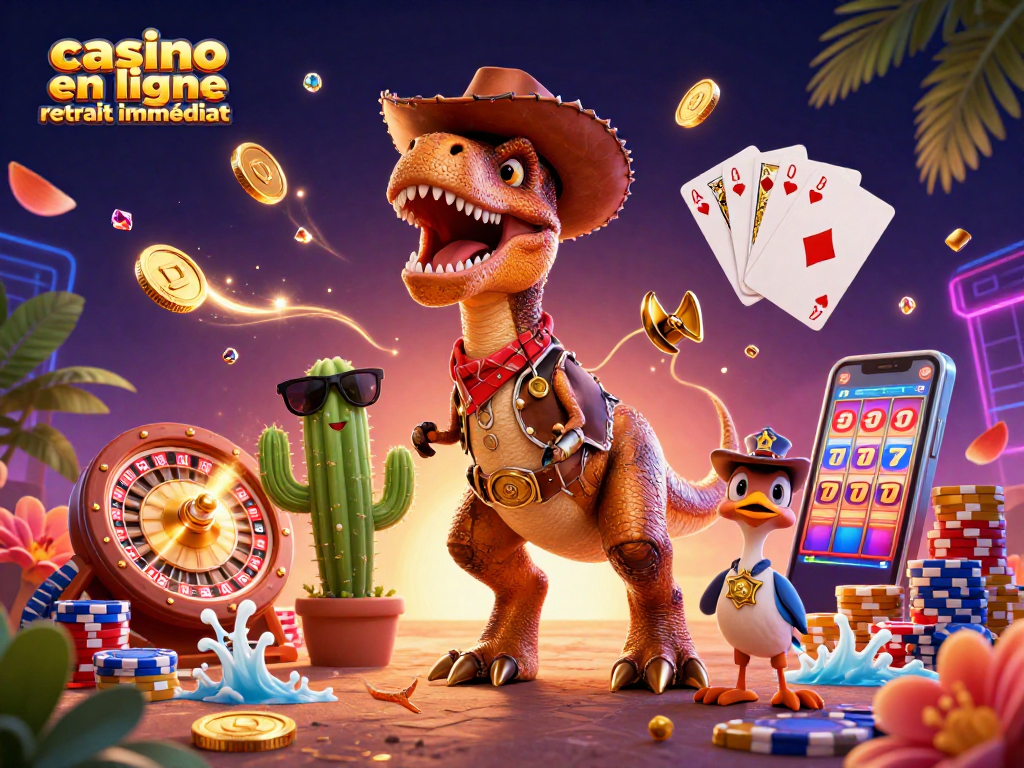 Profitez d'une expérience de casino en ligne retrait immédiat avec nos personnages animés et éléments ludiques.