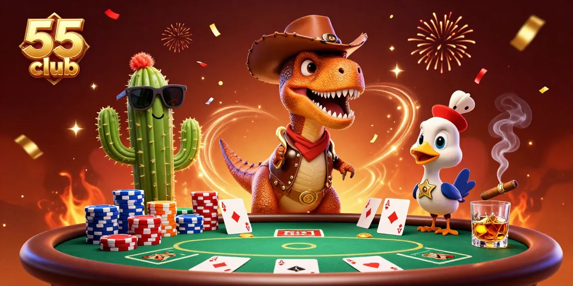Join the excitement with 55 club poker, featuring vibrant characters and thrilling gameplay elements.