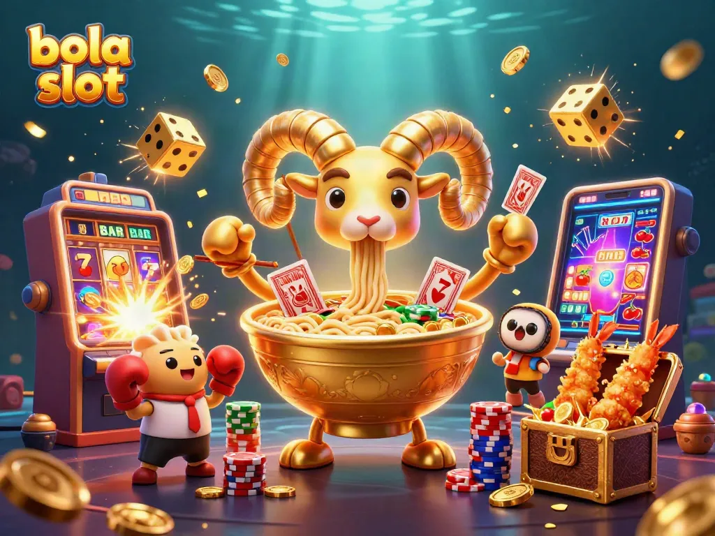 Discover dynamic bola slot action with vibrant characters amid a jackpot explosion.