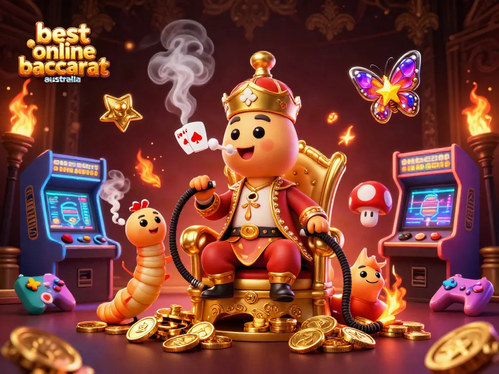 Explore a vibrant 3D illustration of best online baccarat Australia showcasing an enchanting casino scene.