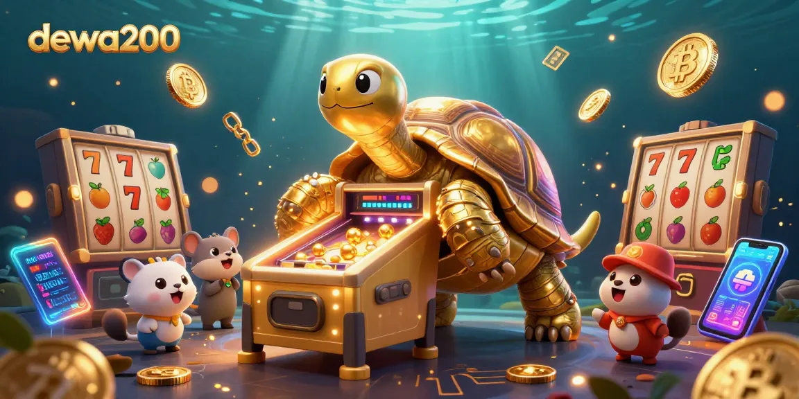 Menggandakan kemenangan dengan dewa200 di mesin slot golden tortoise, penuh keberuntungan dan metalik.