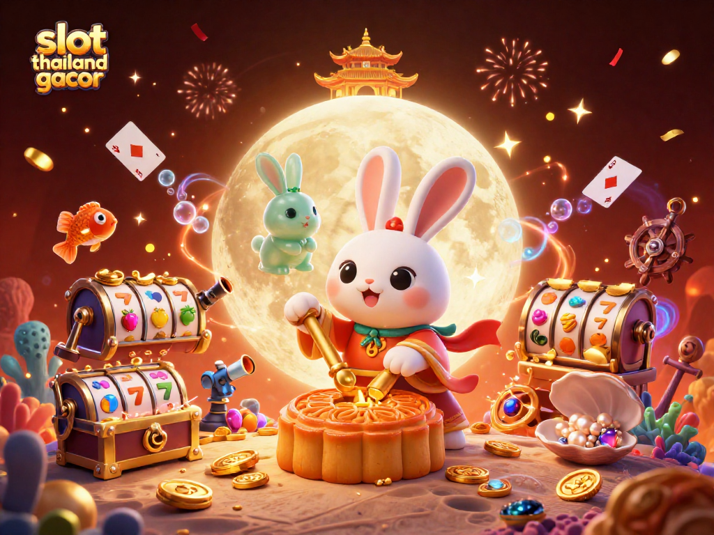 Experience the excitement of slot thailand gacor with a vibrant lunar casino scene full of treasures.