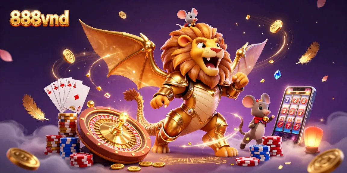 Experience thrilling games at 888vnd with vibrant casino elements and dynamic characters.