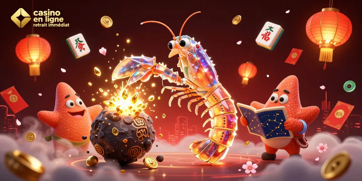 Casino en ligne retrait immédiat avec un samouraï mantis et des éléments de jeu scintillants