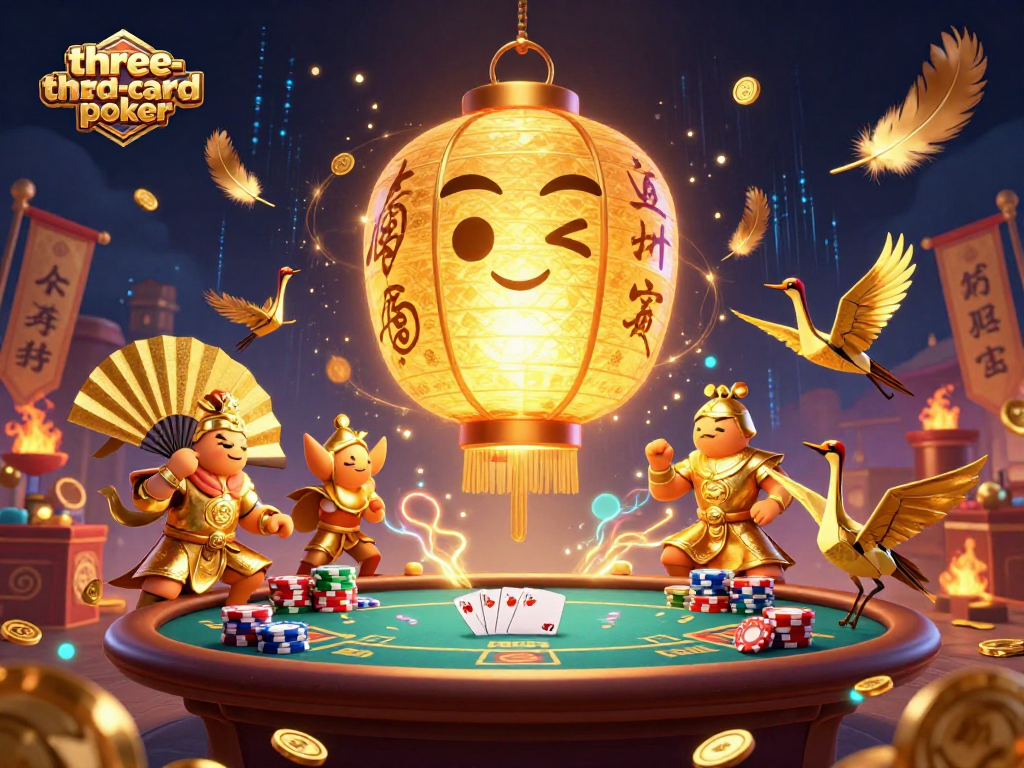 Experience the thrill of three-card-poker with dynamic gameplay elements and vibrant casino characters.