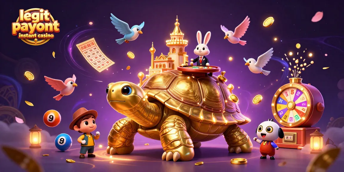 Experience the thrill of legit payout instant casino with vibrant 3D illustration showcasing a golden tortoise casino.