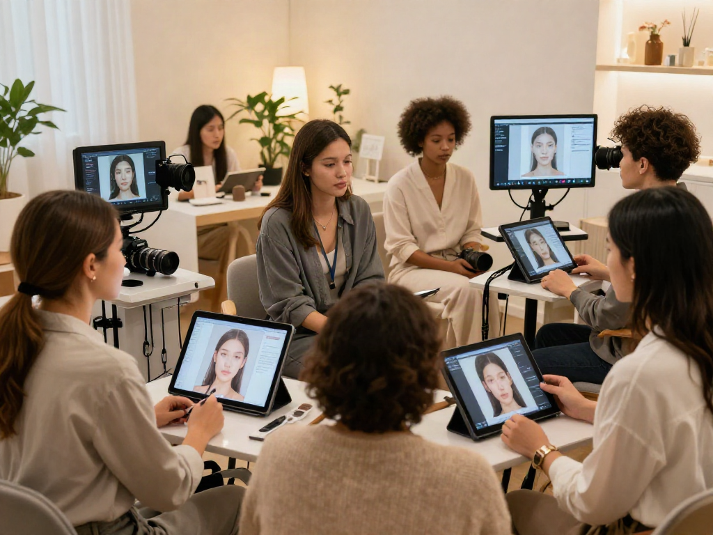 ClinicEvo better than QOVES analysis in a bright beauty consultation studio.