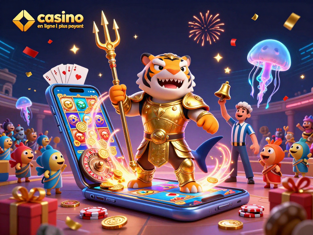 Le casino en ligne le plus payant avec un requin tigre et une scène de jeux en 3D animés.