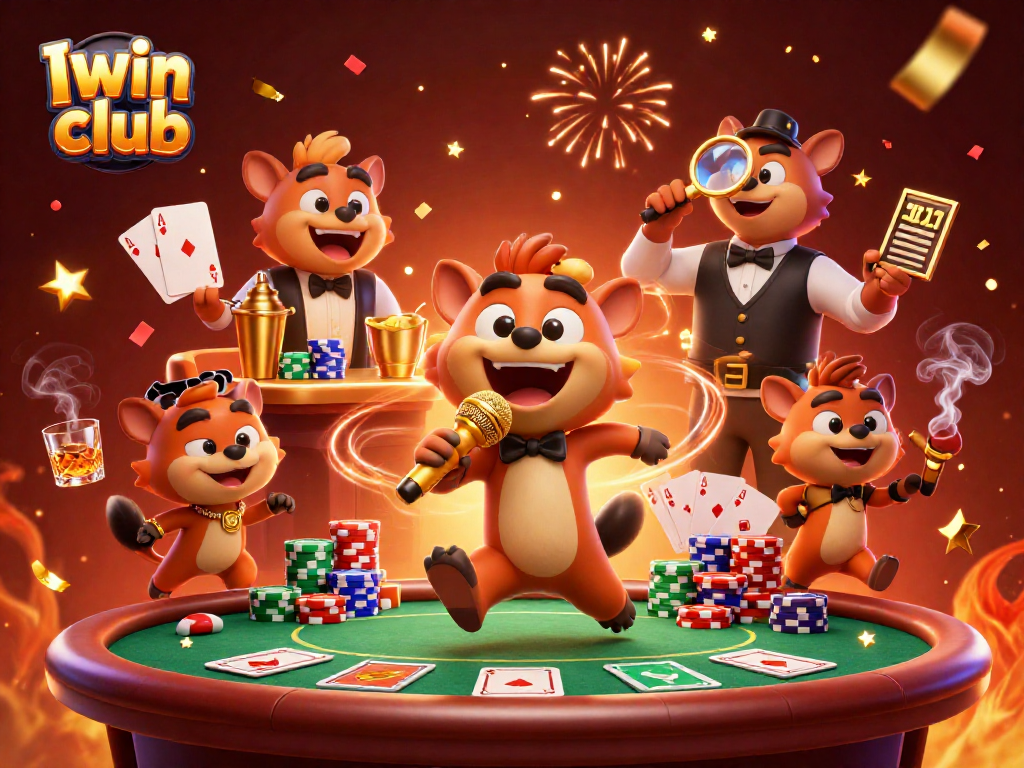 Experience the Iwin club as hyenas entertain while players enjoy vibrant casino fun.
