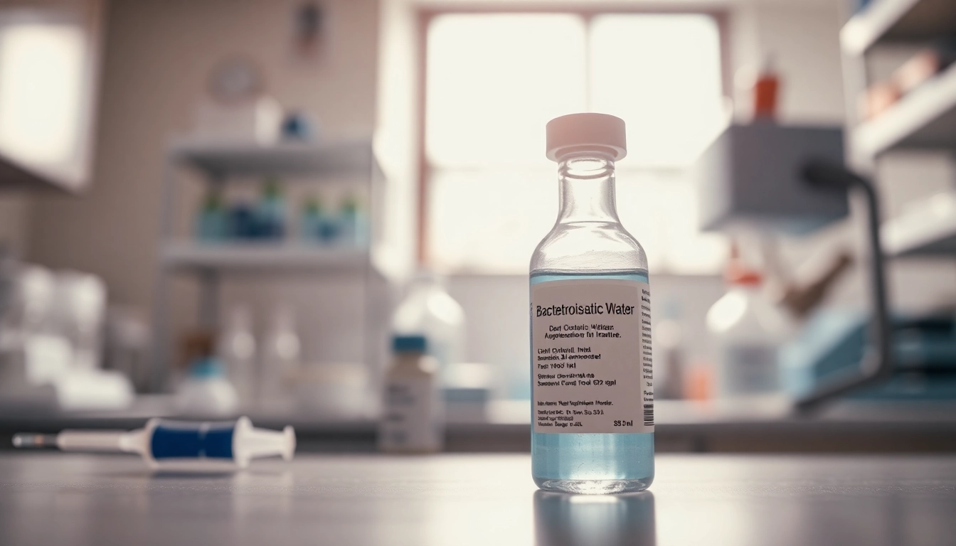 Injecting hospira bac water from a vial in a sterile laboratory setting, showcasing precision and professionalism.