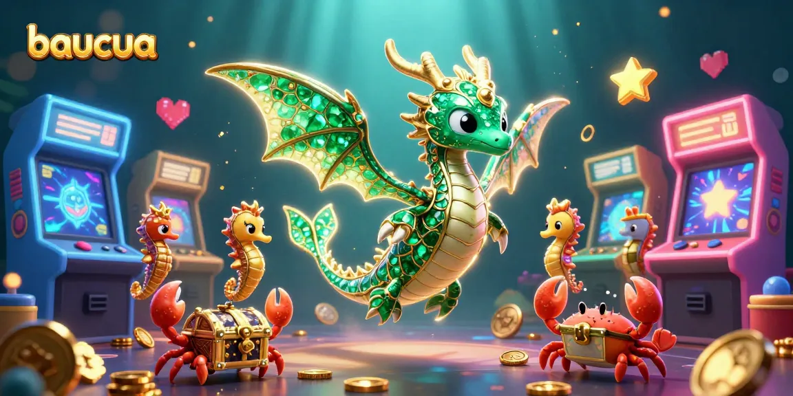 Immerse yourself in baucua with vibrant 3D sea creatures and arcade game excitement underwater.