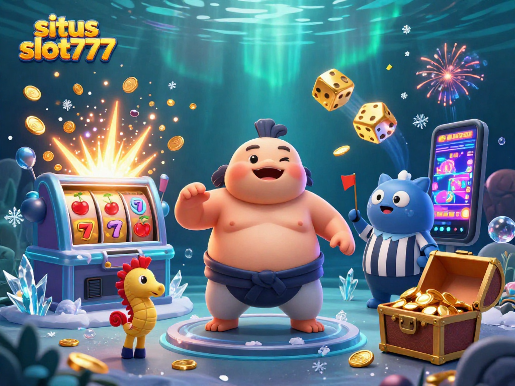 Spin and win big at situs slot777 with vibrant colorful characters in an exciting jackpot scene