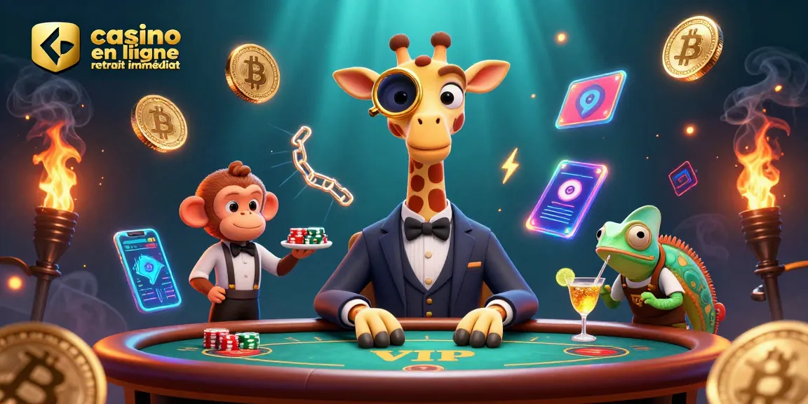 Le casino en ligne retrait immédiat propose un univers où une girafe joueuse, un valet singe et un barman caméléon se préparent à mixer l'action!