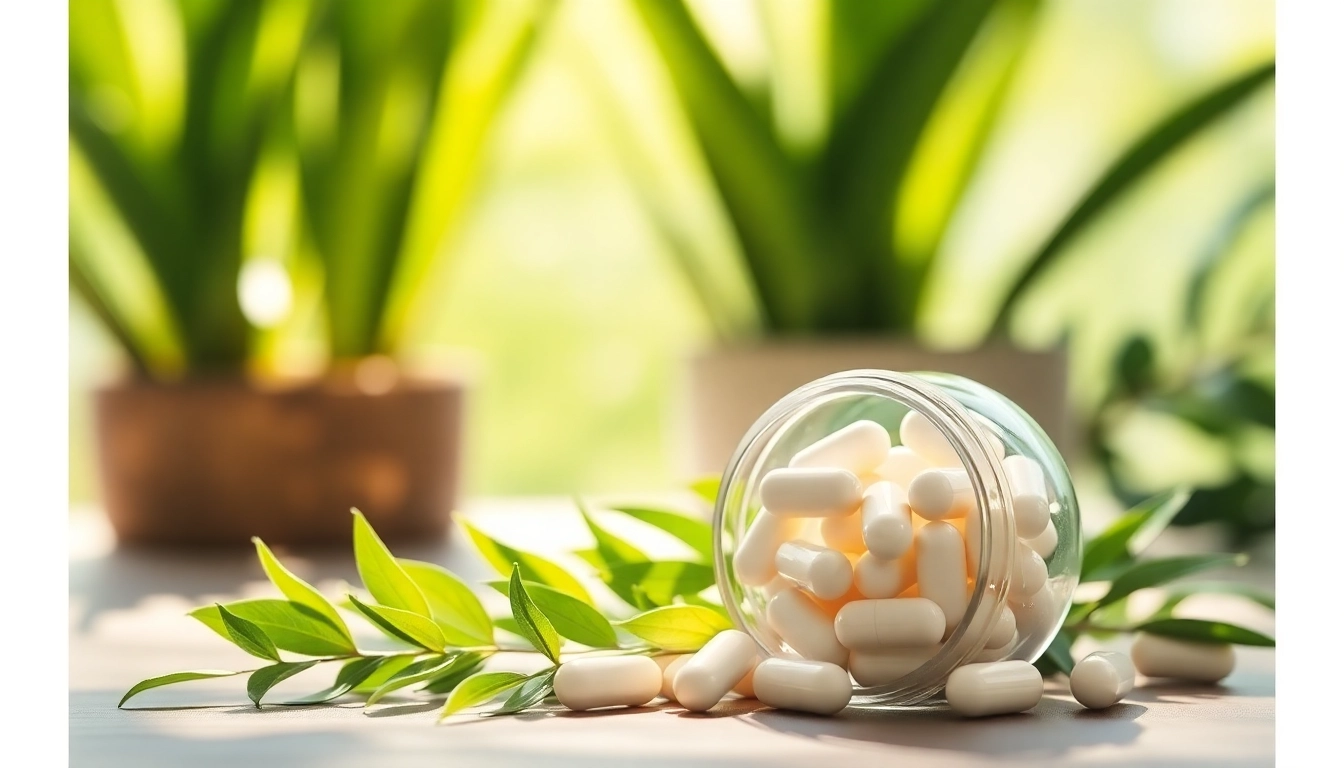 Magnesium glycinate capsules arranged in a glass jar, enhancing health and wellness themes.