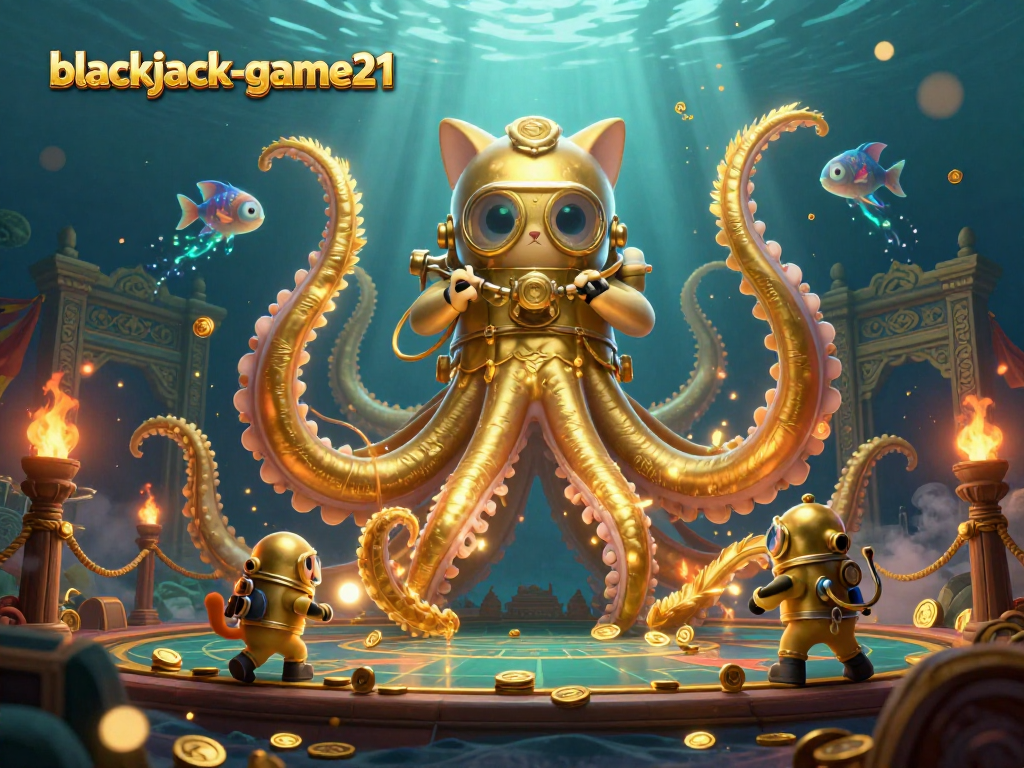 Experience the thrill of blackjack-game21 amidst mythical creatures and vibrant underwater elements.