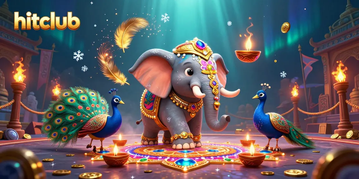 Join the excitement at hitclub, featuring a colorful Diwali-themed casino scene with rich visual elements.