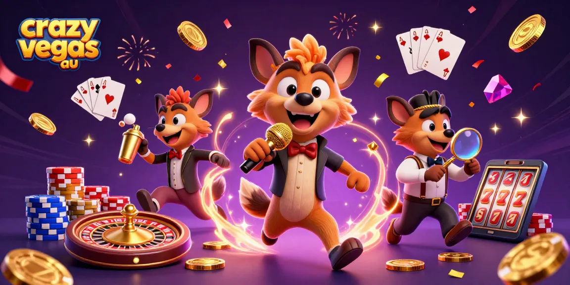 Experience the excitement of crazy vegas au with hyenas hosting a lively casino club.