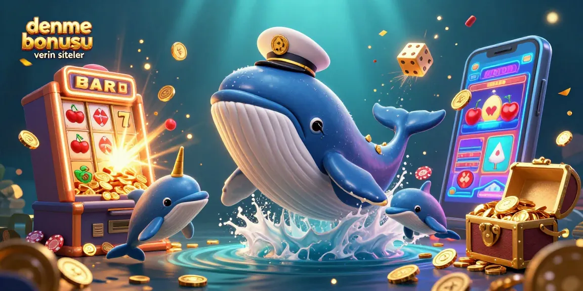 Experience the excitement of deneme bonusu veren siteler with a vibrant underwater casino scene featuring playful characters and games.
