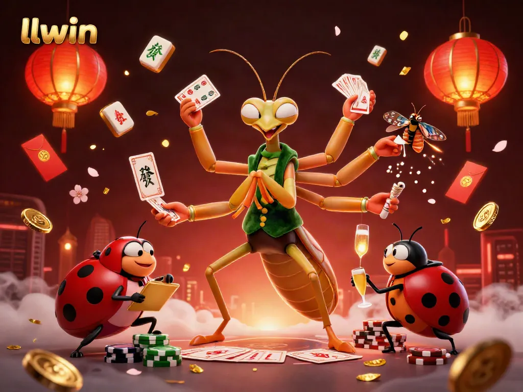Experience thrilling gameplay with llwin's unique casino elements in this vibrant 3D illustration.